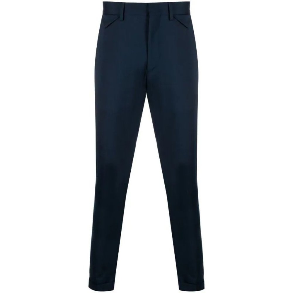 Low Brand Cropped Virgin Wool Navy Trousers 33